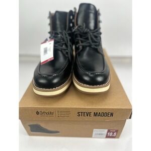 NEW Steve Madden Doyers Casual Boots MENS Black Lace Up Side Zip SIZE 10.5